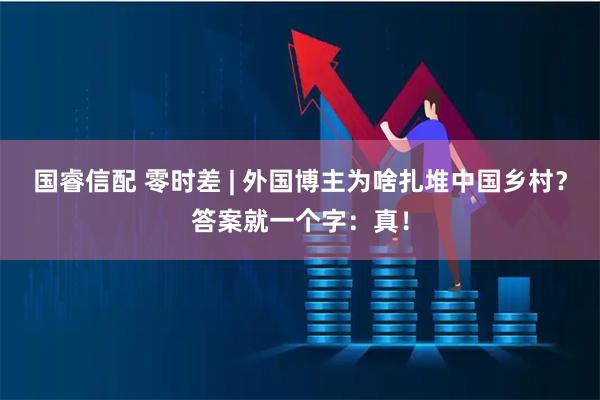 国睿信配 零时差 | 外国博主为啥扎堆中国乡村？答案就一个字：真！